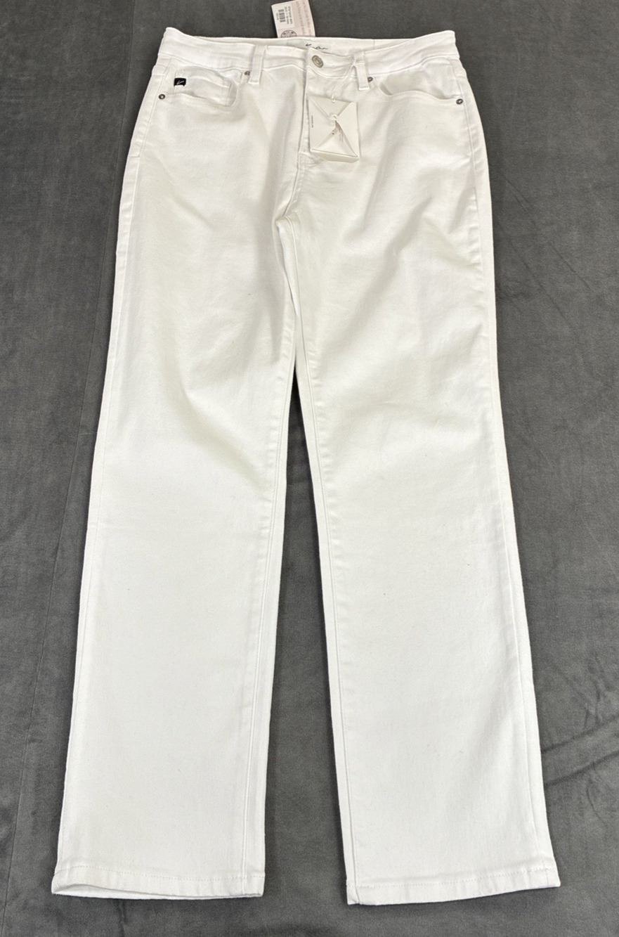 NWT Kancan Jeans Women's 11/29 Straight White Mid Rise Jeans Straight Fit